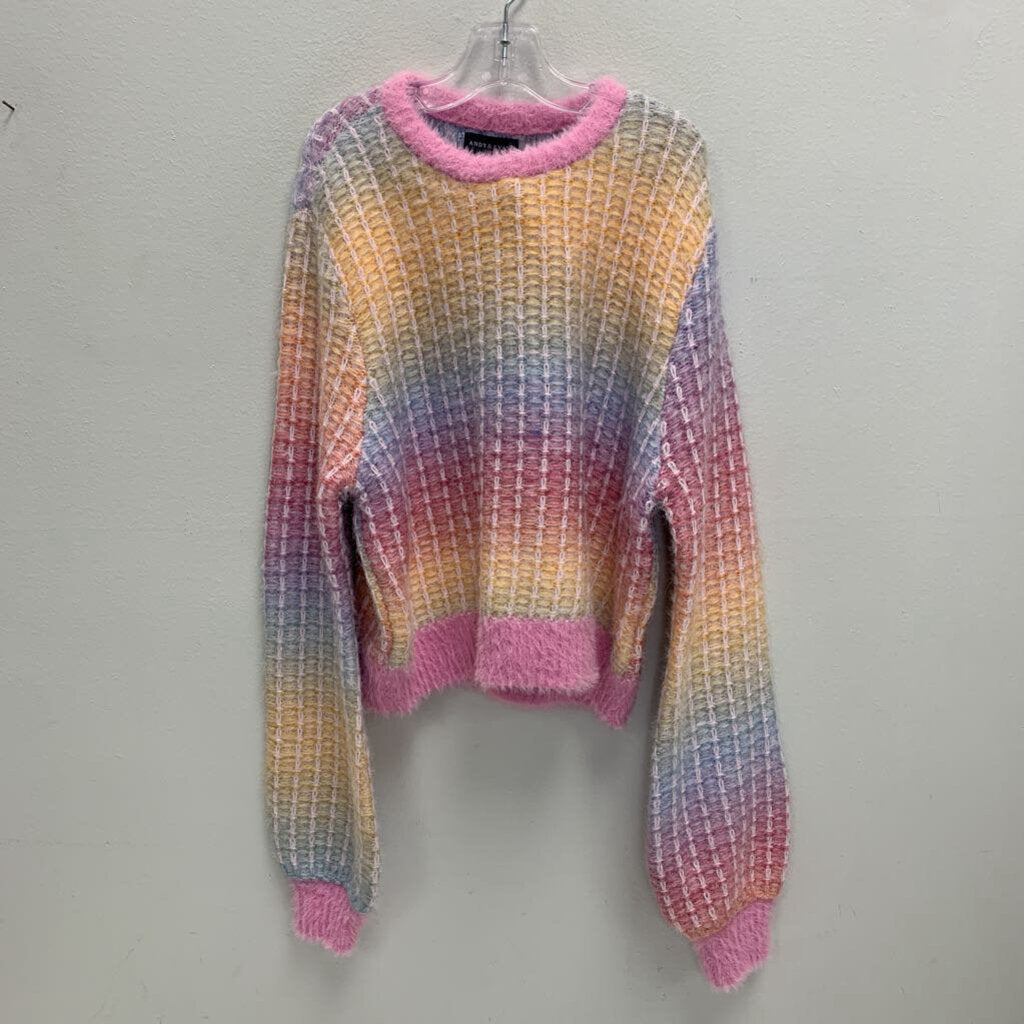 12/14: Cropped Rainbow Sweater NWT