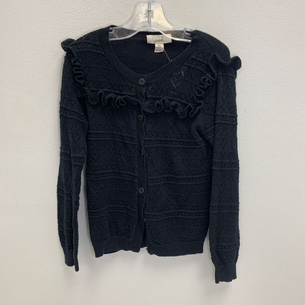 6-7: Ruffle Cardigan Sweater