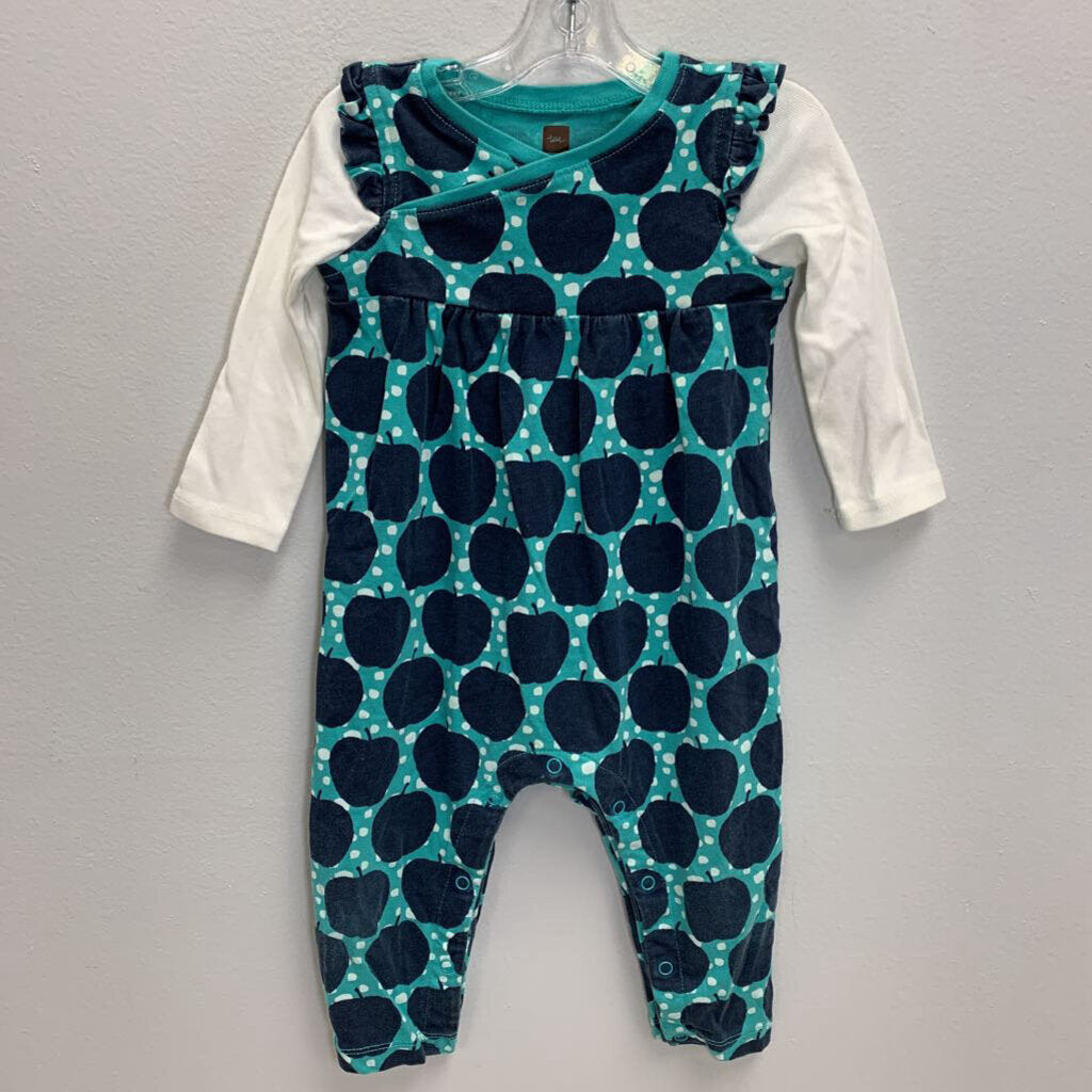 9-12M: Layered Romper - Apples