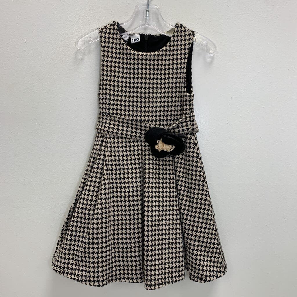 3: Houndstooth Belted Dress w/ Tulle Underskirt