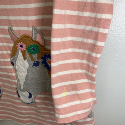 5-6Y: Applique Pocket Tunic - Floral Horses AS IS