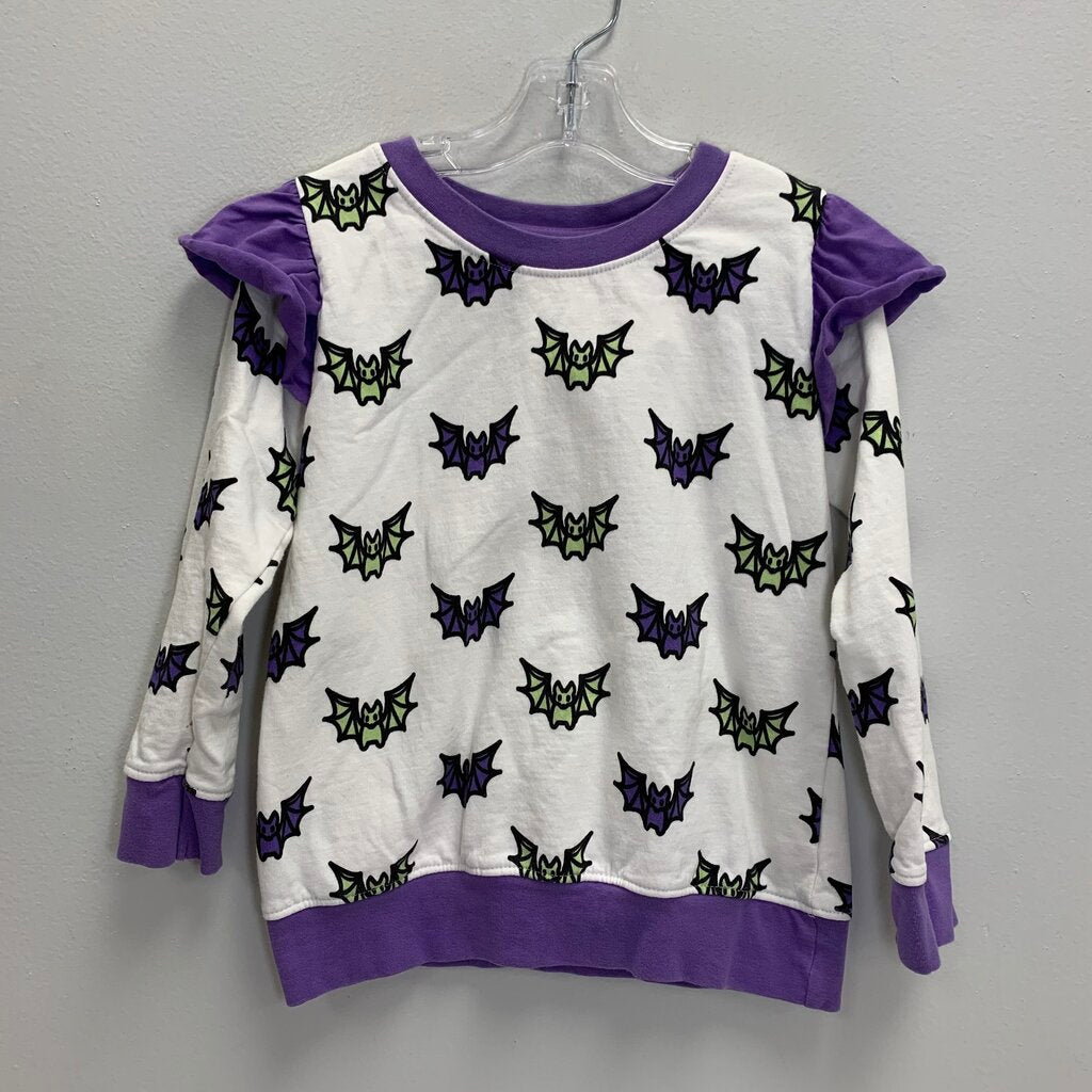 6-7: Ruffle Shoulder Sweatshirt - Bats
