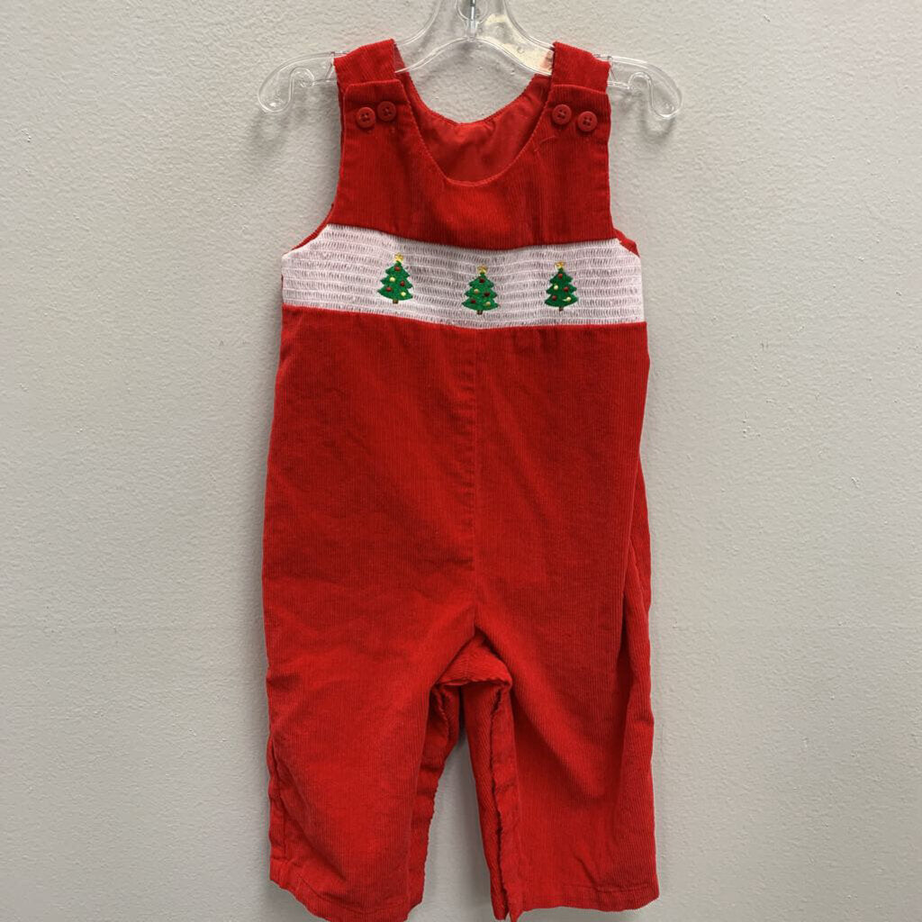 12M: Smocked Christmas Trees Corduroy Longall