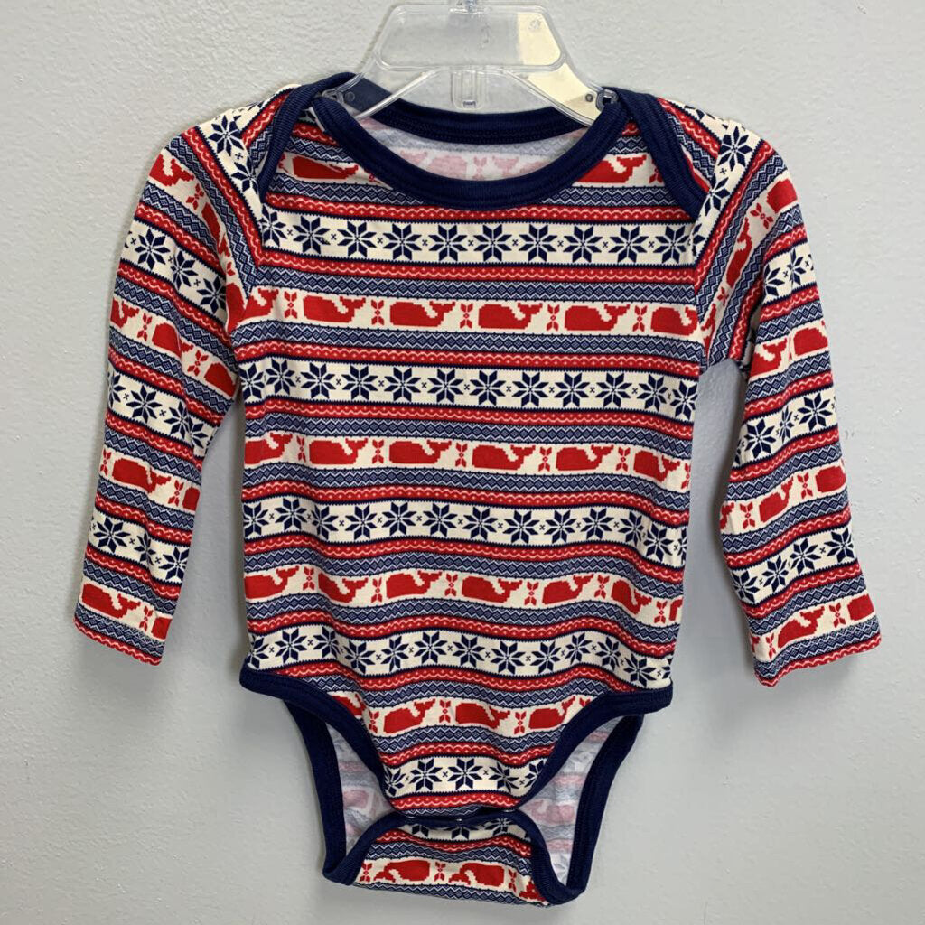 18-24M: Long Sleeve Bodysuit - Fairisle Winter