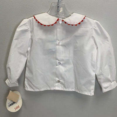 24M: Peter Pan Collared w/ Ric Rac Trim Shirt NWT