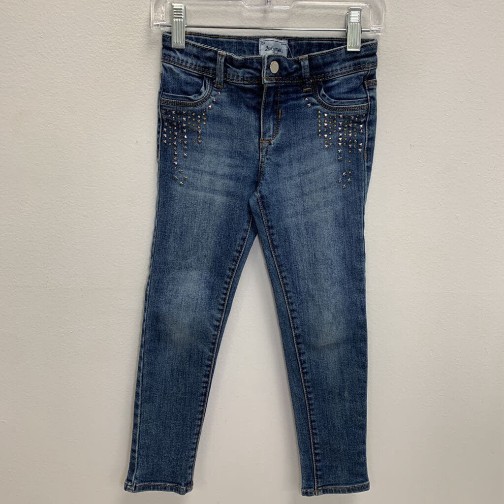 5: Denim Pants w/ Rhinestone Accents