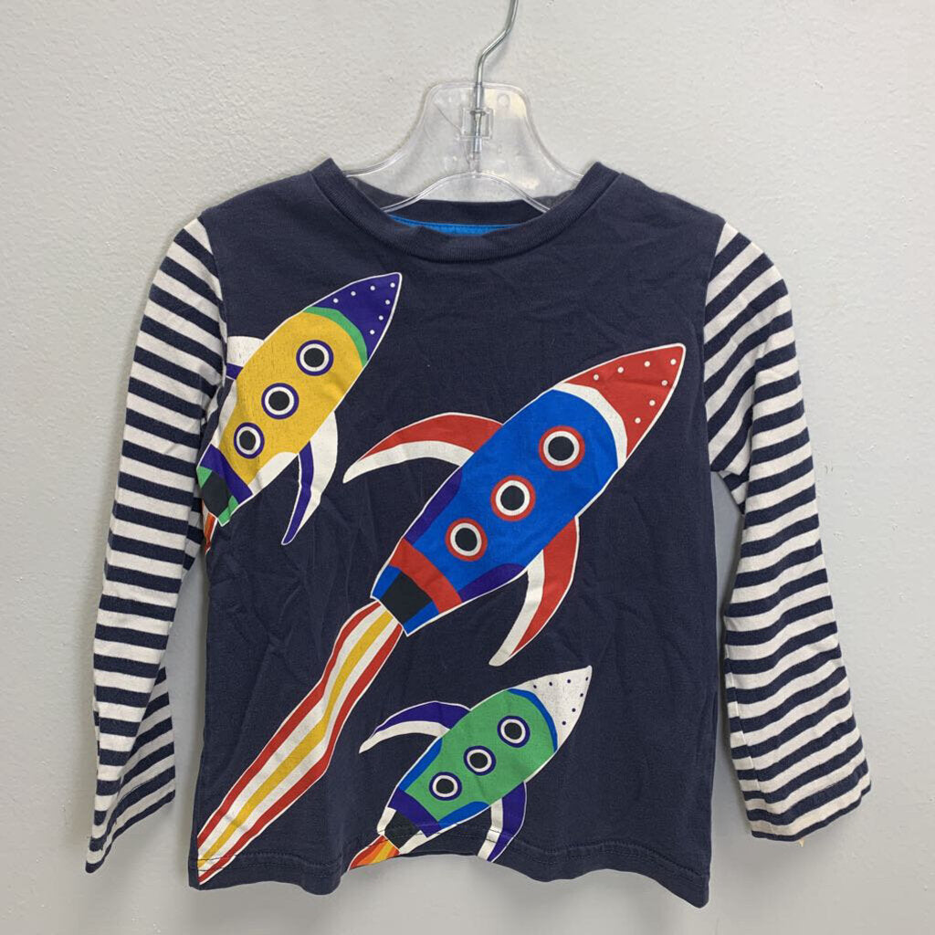 2-3Y: Graphic Long Sleeve T-Shirt - Rocketships
