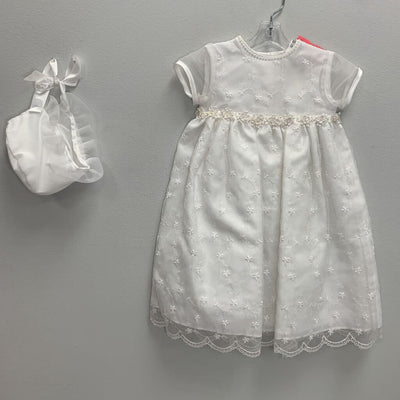 6-9M: Baptismal Gown + Bonnet