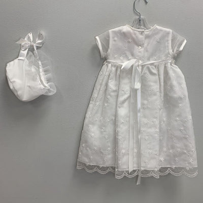 6-9M: Baptismal Gown + Bonnet