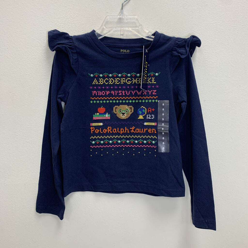 5: Embroidered Ruffle Shoulder T-Shirt NWT