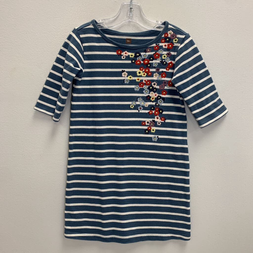 5: Yumi Floral Embroidered Striped Dress