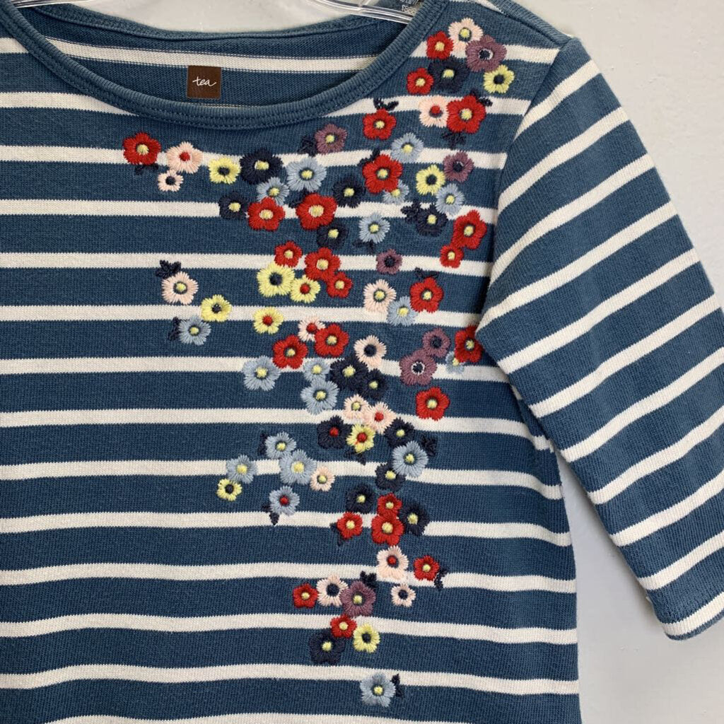 5: Yumi Floral Embroidered Striped Dress