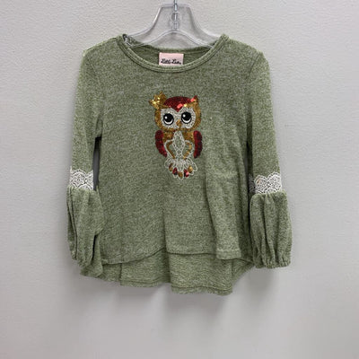 3T: Sequin Owl Embroidered Arm Sleeves Top AS IS