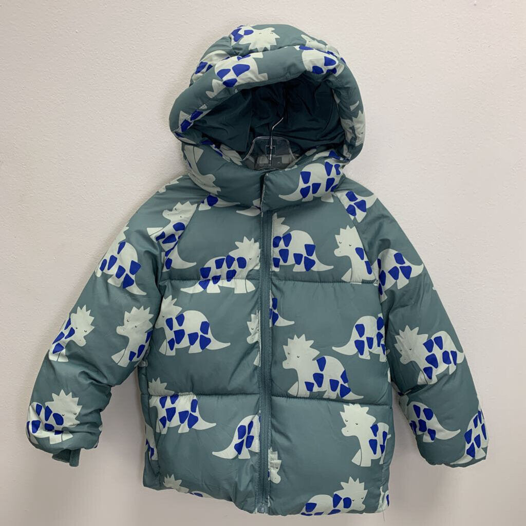 4: Fleece Lined Water Repellent Puffer Coat - Dinosaurs