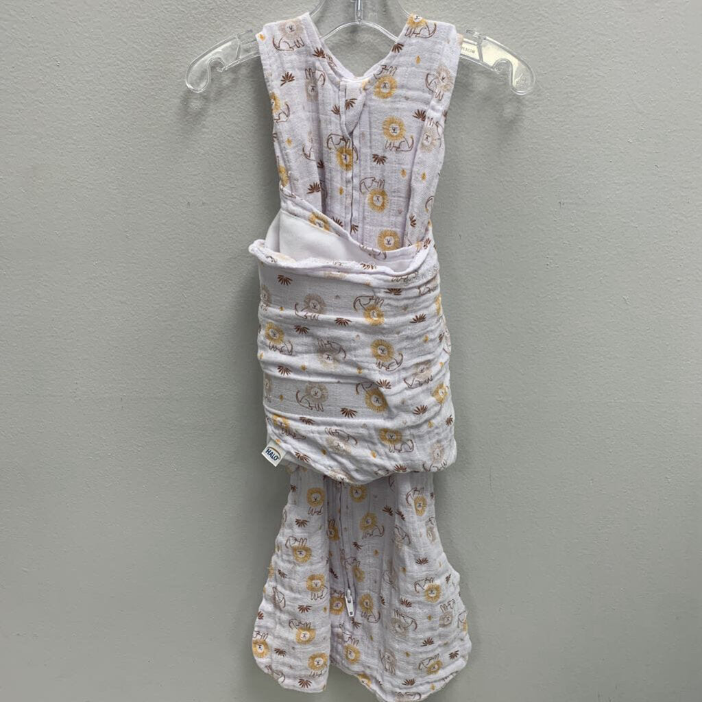 3-6M: Swaddle Sleep Sack Muslin Lion Print