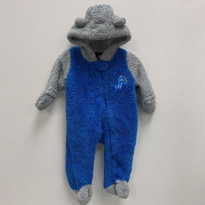0-3M: Fleece Hooded Bunting - Detroit Lions