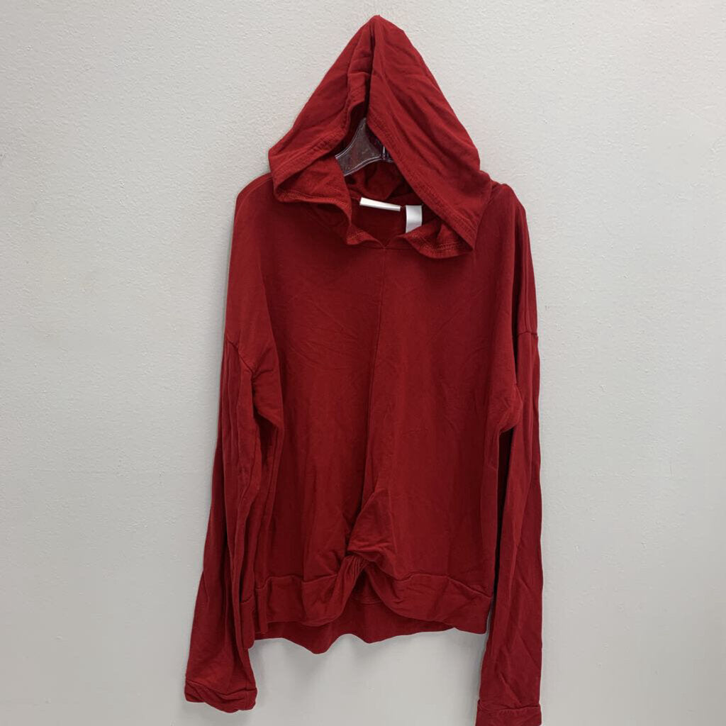 10/12: Knotted Hem Hooded Long Sleeve Shirt