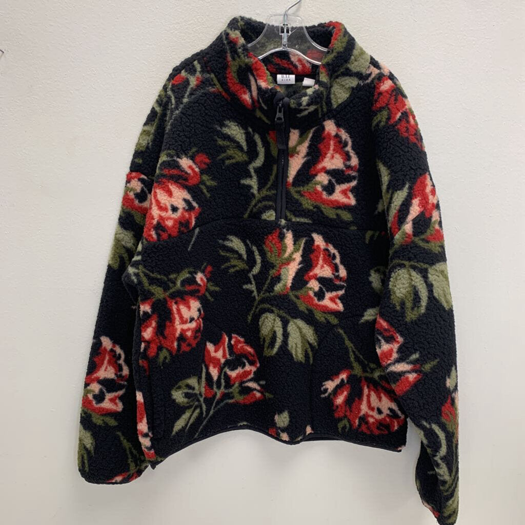 14-16: Half Zip Fleece Pullover - Floral