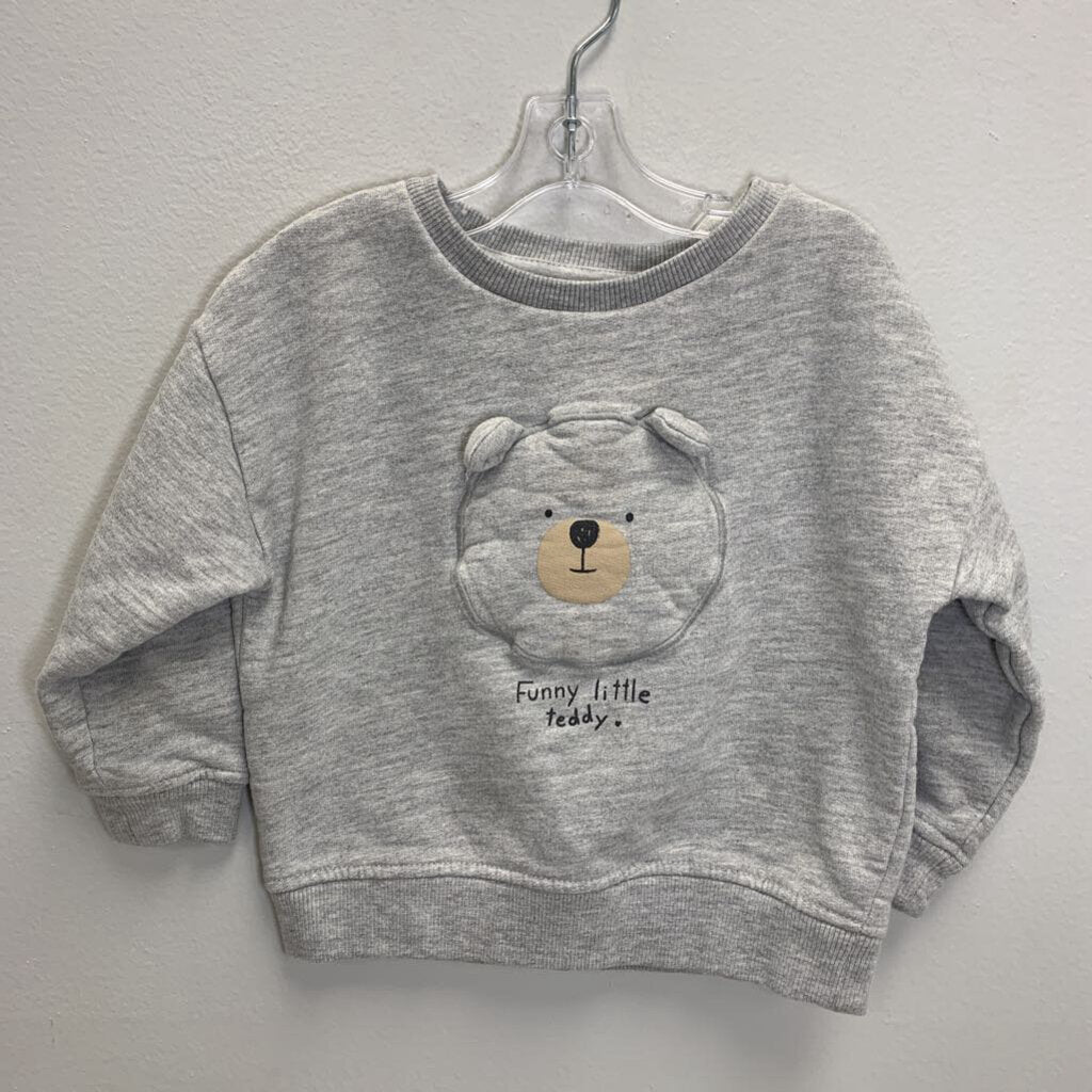 18-24M: Embossed Sweatshirt - Funny Little Teddy