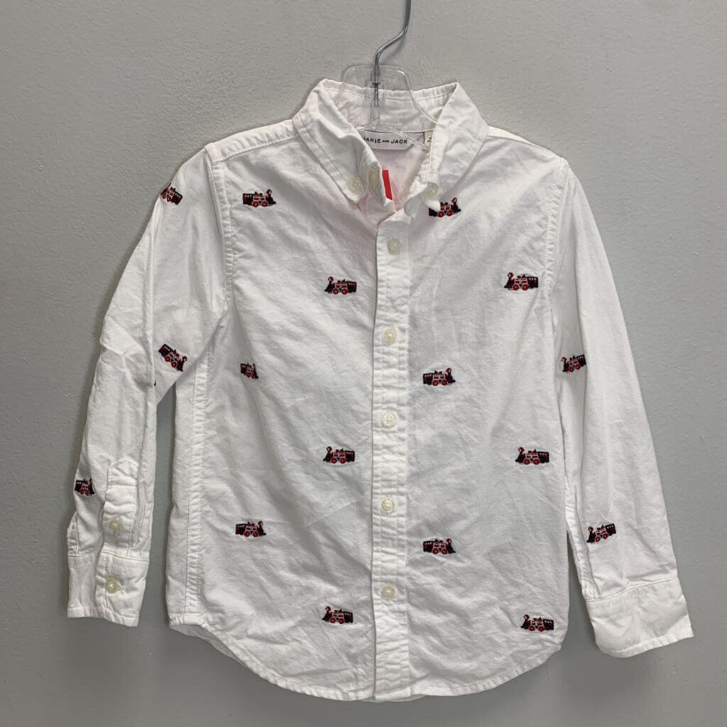 4: Oxford Shirt - Embroidered Trains