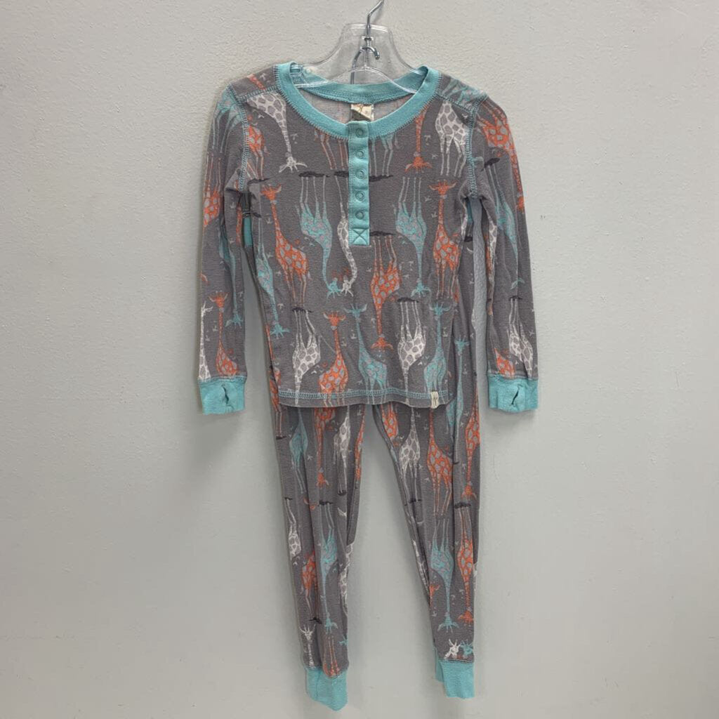 4: Henley Long John Pajama Set - Giraffes