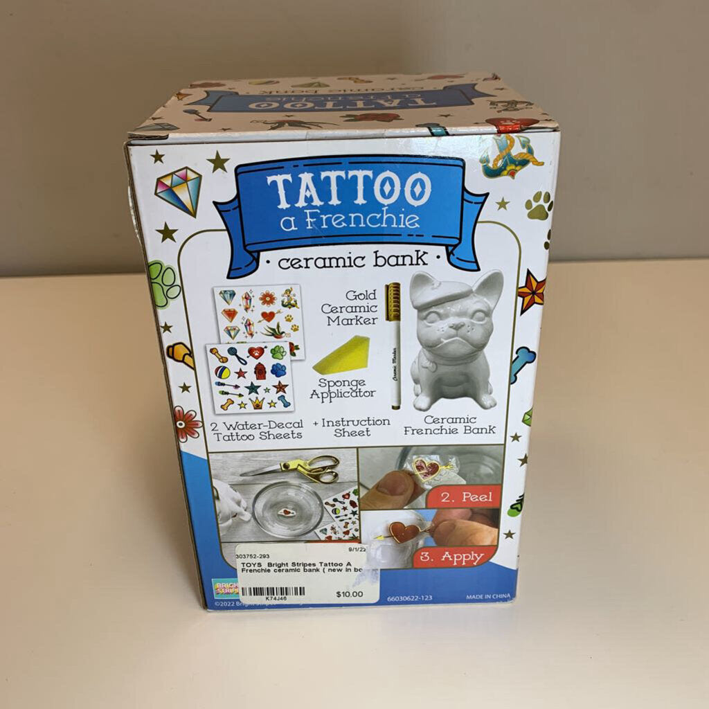 Tattoo A Frenchie Ceramic Bank NIB