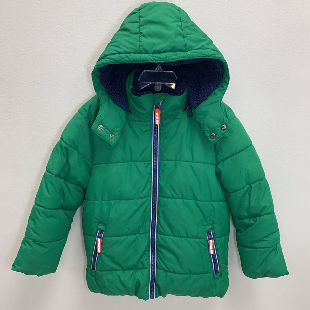 4-5Y: Fleece Lined Padded Coat w/ Removable Hood