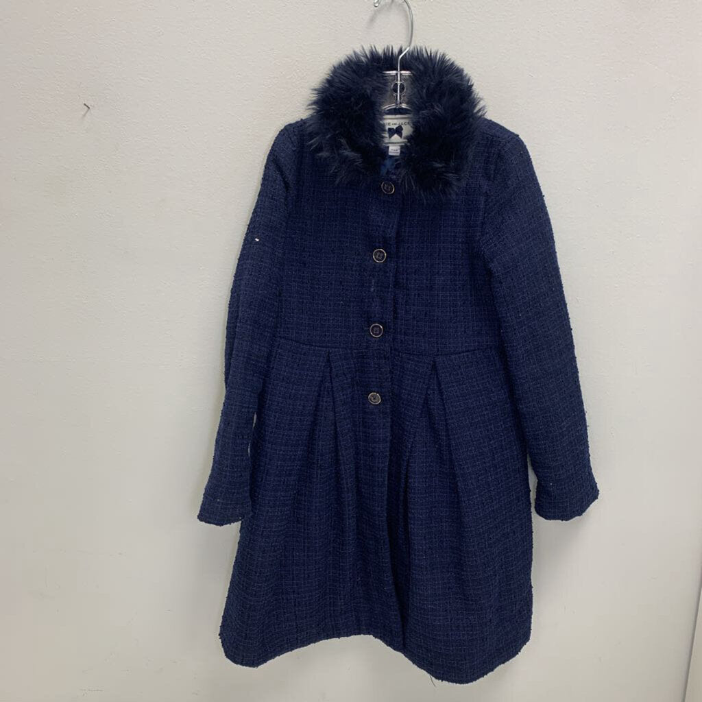 7-8: Faux Fur Collar Boucle Coat