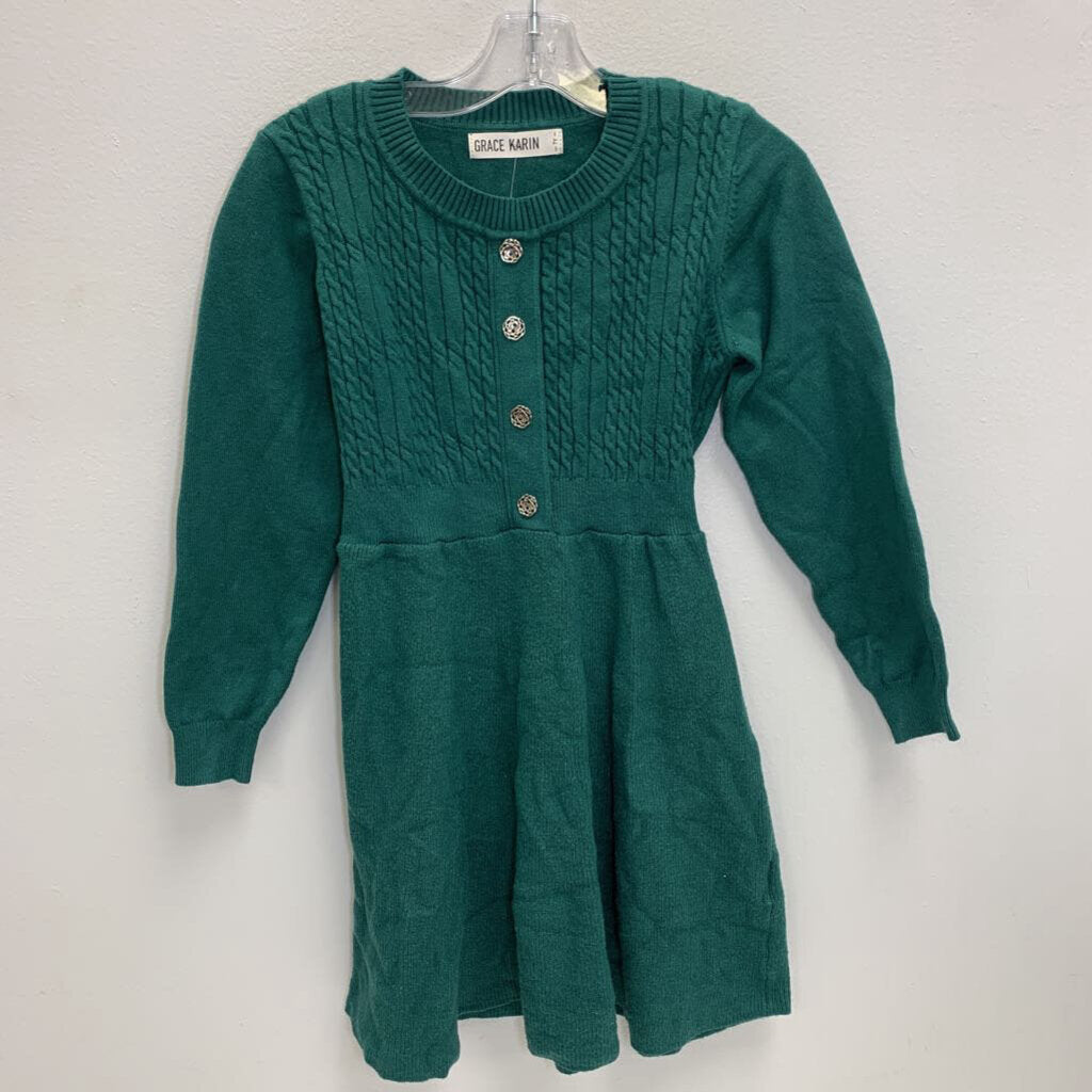 7Y: Cable Knit Sweater Dress