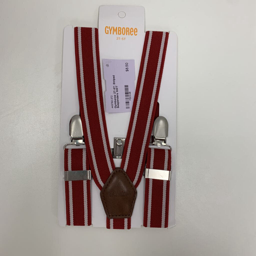 2T-5T: Striped Suspenders NWT