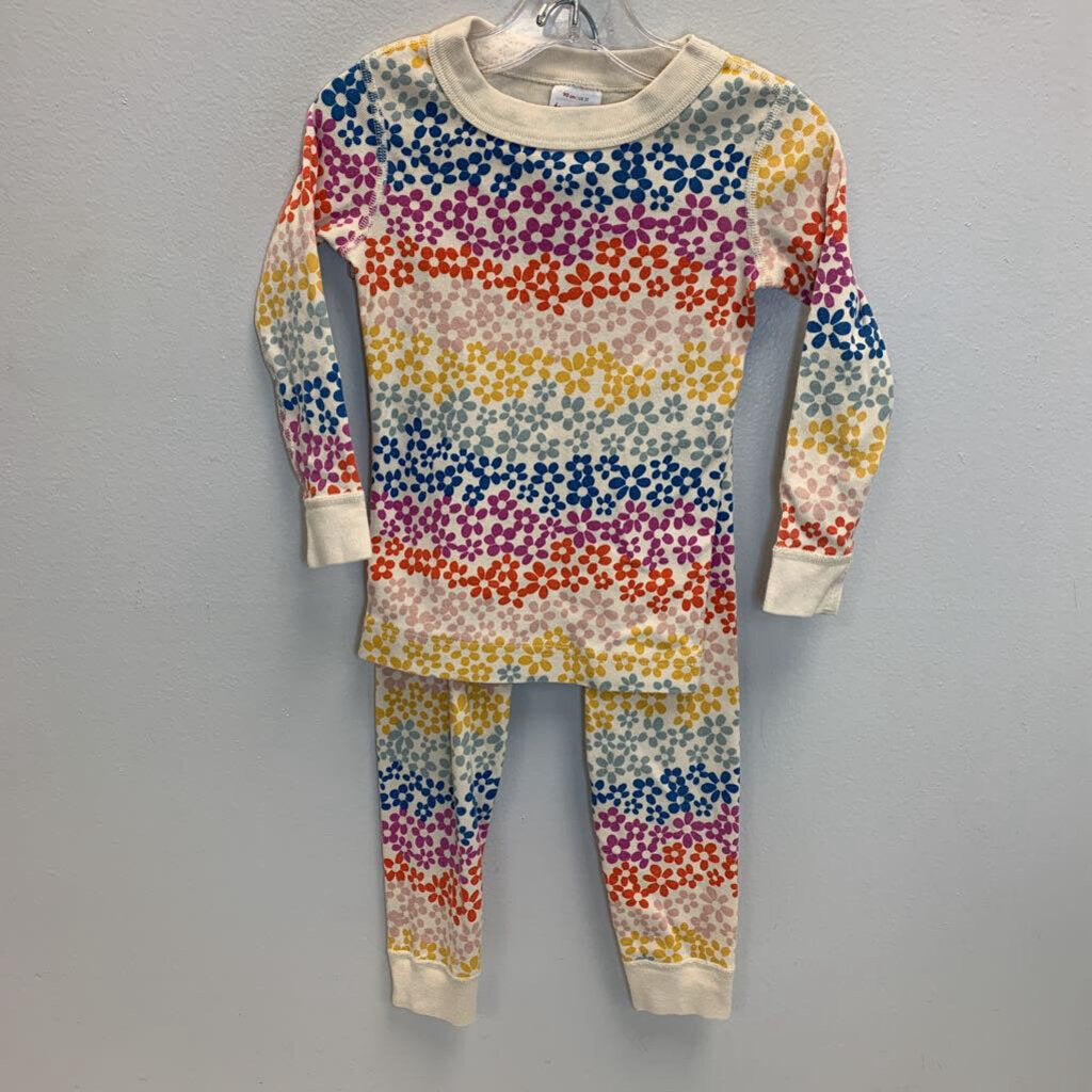 3T: Long John Pajama Set - Rainbow Daisies