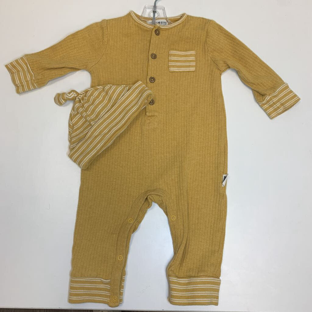 6-9M: Ribbed Romper + Cap