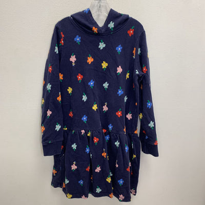 8: French Terry Hooded Sweatshirt Dress w/ Pockets - Rainbow Floral