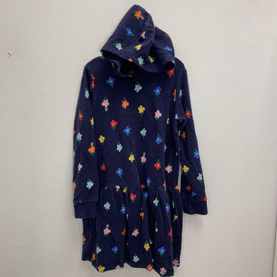 8: French Terry Hooded Sweatshirt Dress w/ Pockets - Rainbow Floral