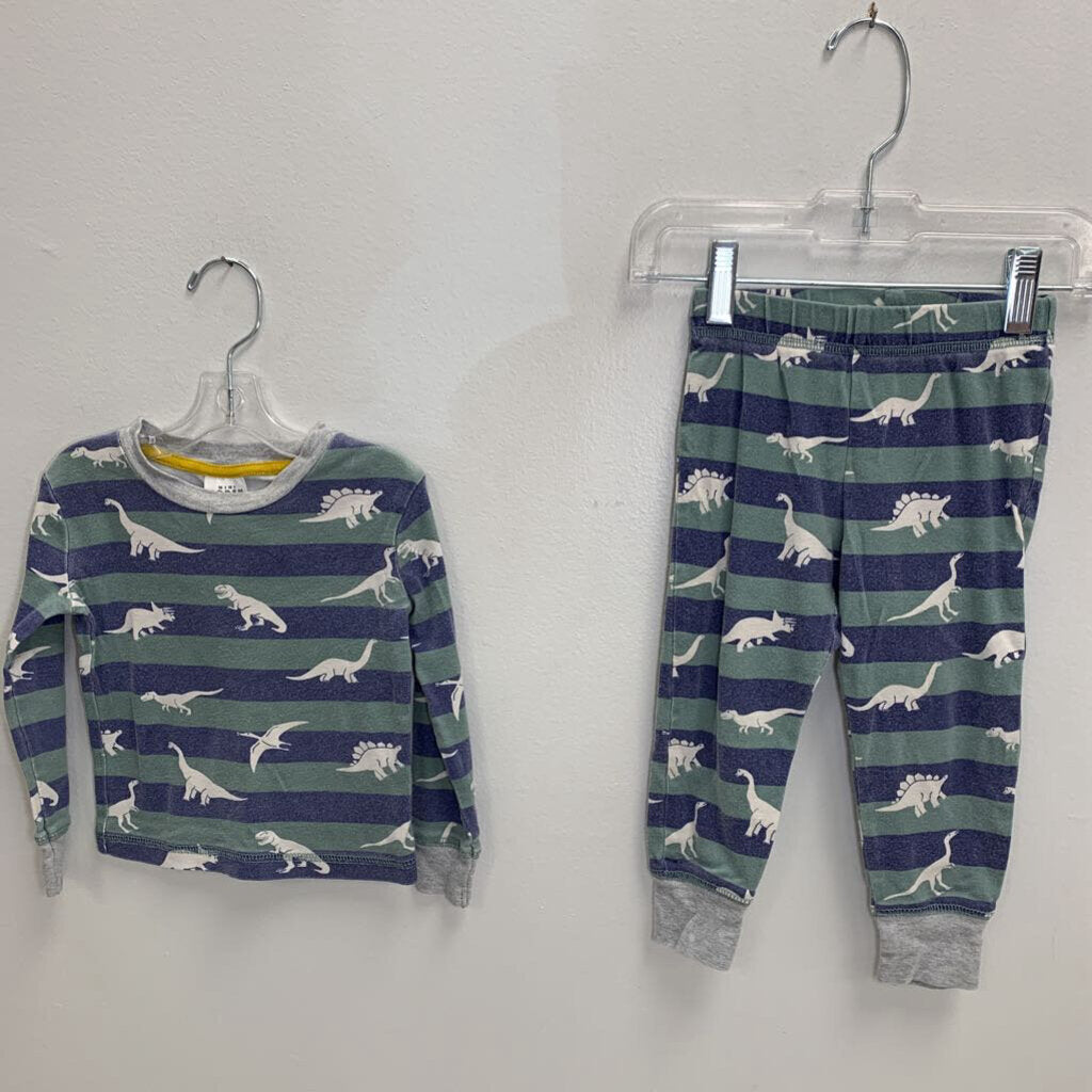 18-24M: Long John Pajama Set - Dinosaur & Stripes