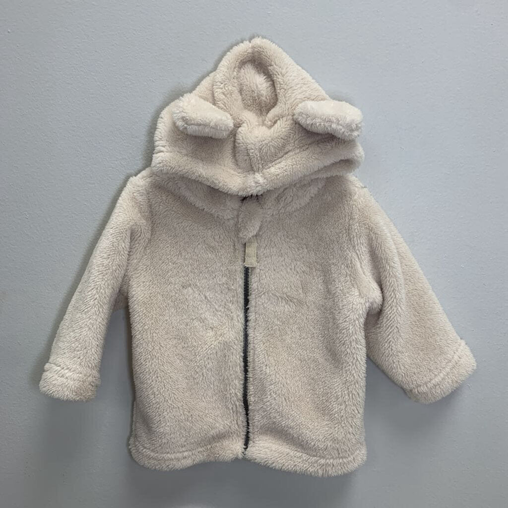6-12M: Marshmallow Fleece Hooded Jacket