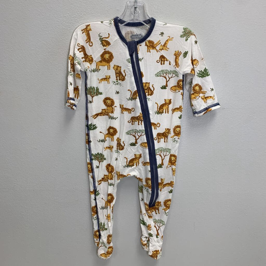 0-3M: Zippered Sleeper - Lions
