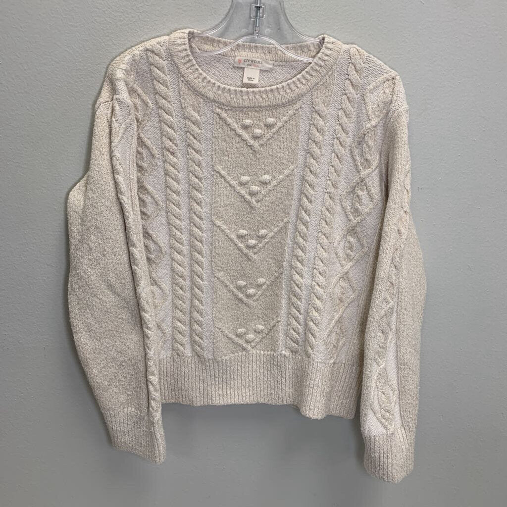 6-7: Cable Knit Sparkle Thread Sweater