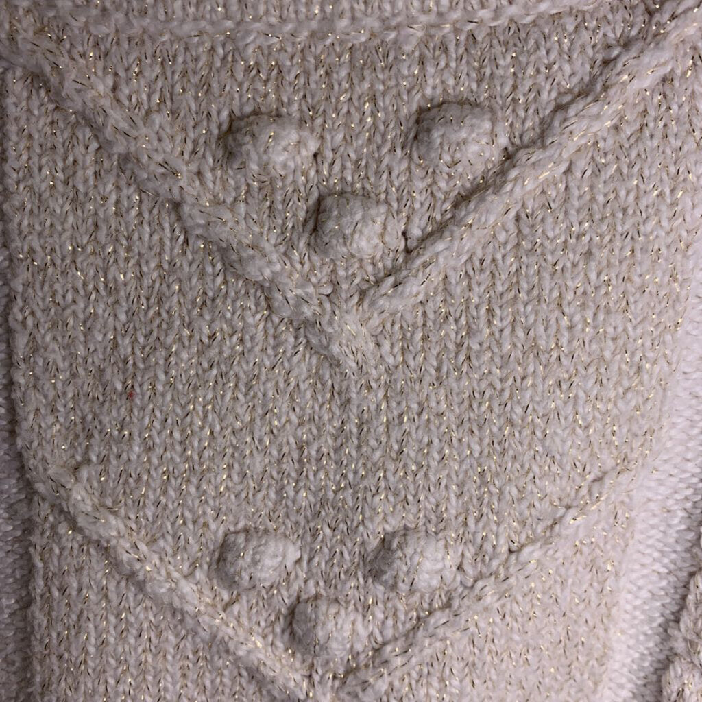 6-7: Cable Knit Sparkle Thread Sweater