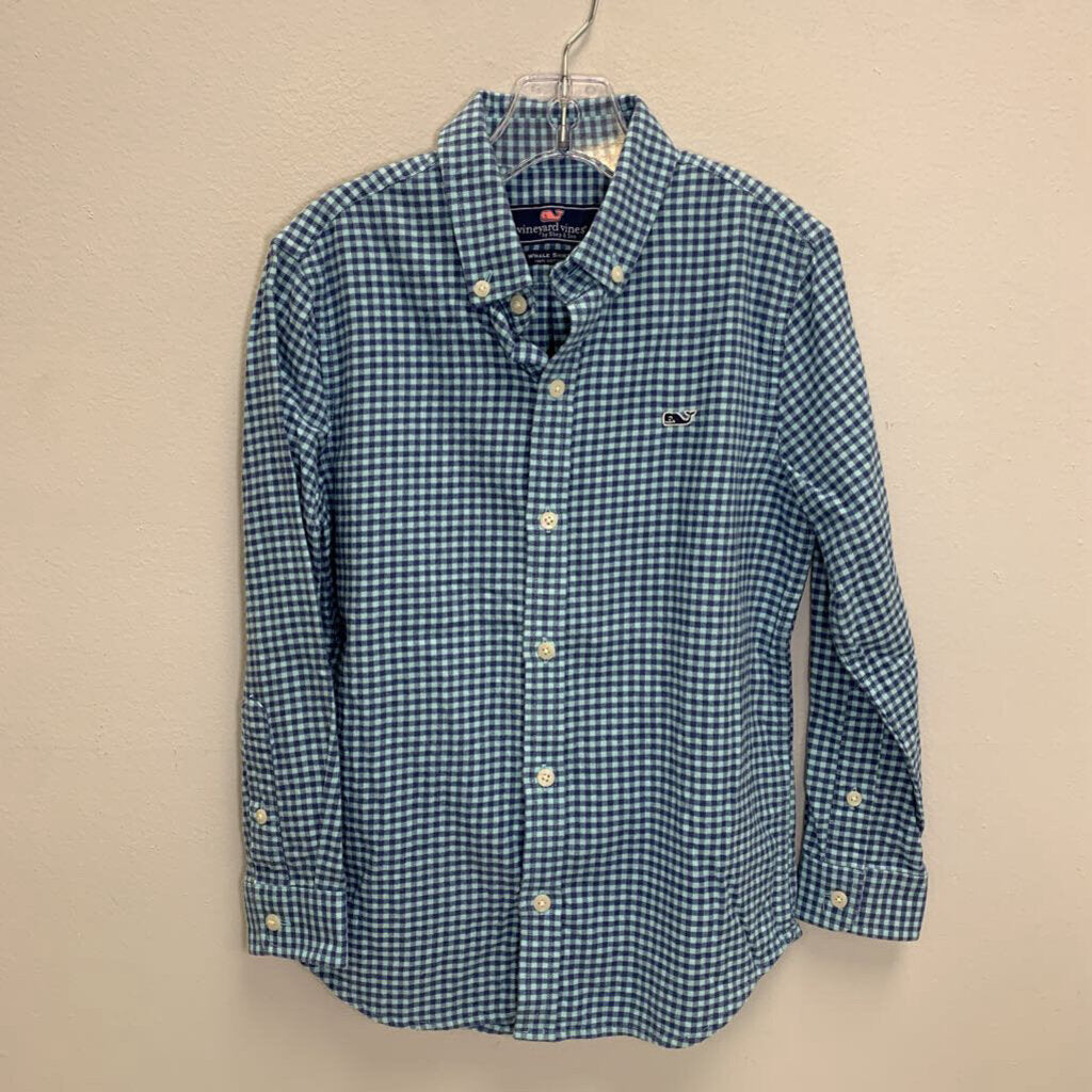 6: Gingham Plaid Soft Flannel Whale Shirt