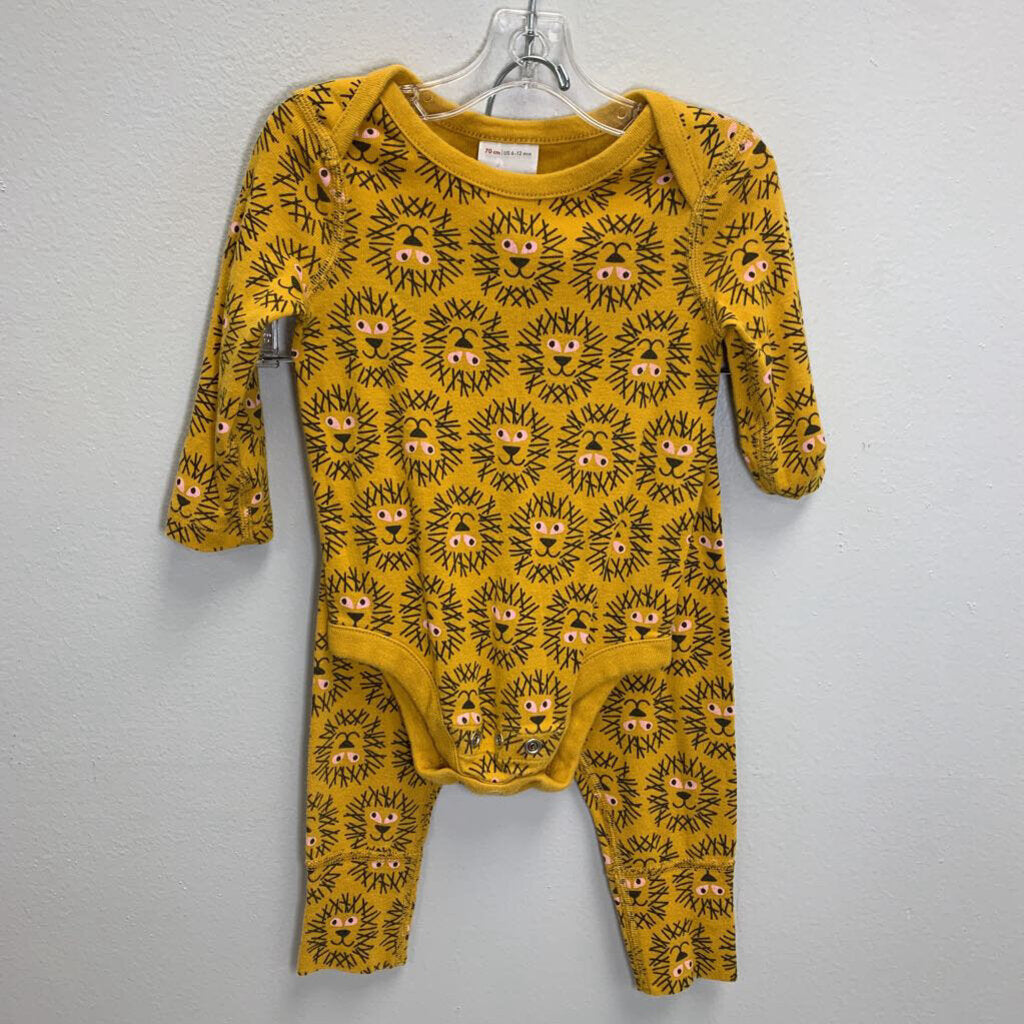 6-12M: Long Sleeve Bodysuit & Baby Wiggle Pants - Friendly Lion