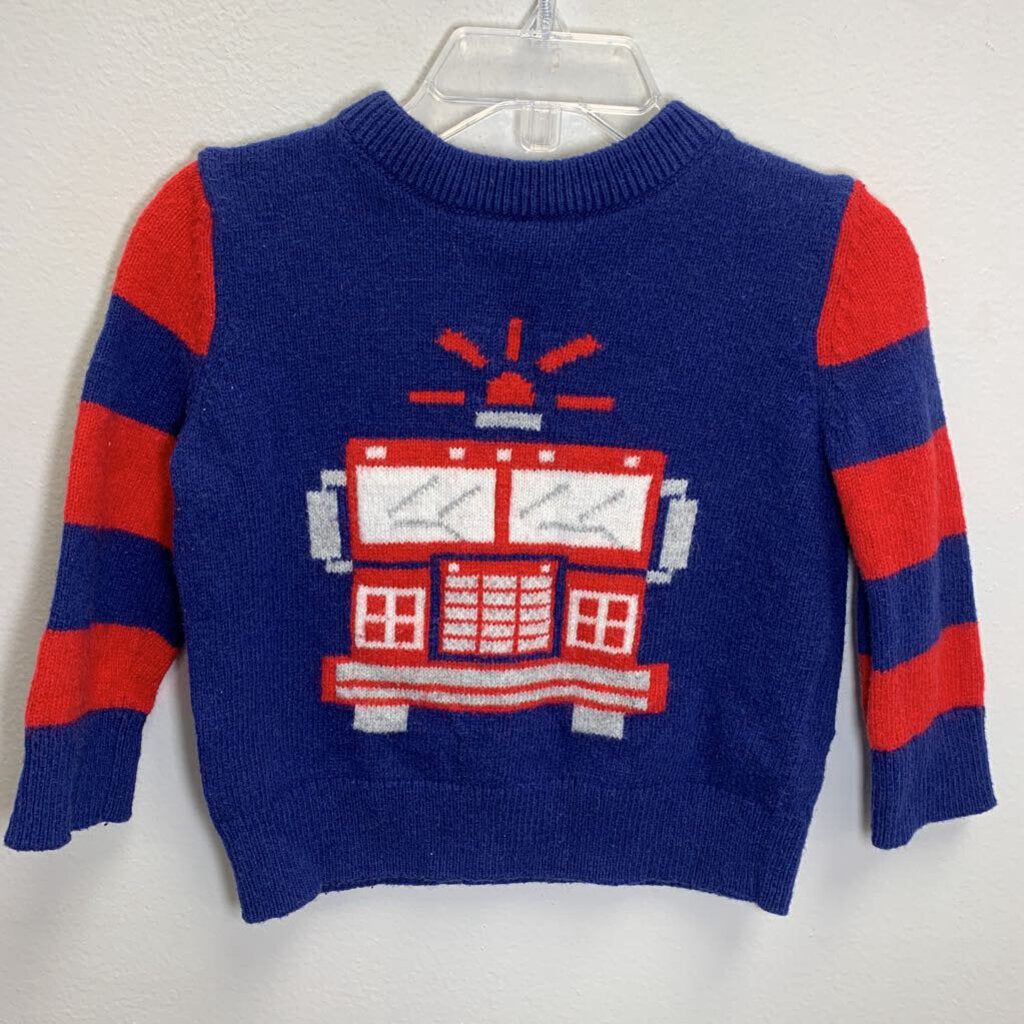 12-18M: Knit Sweater - Firetruck