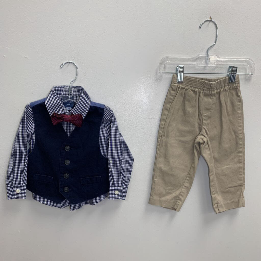 12M: 4-Piece Vested Twill Suit Set