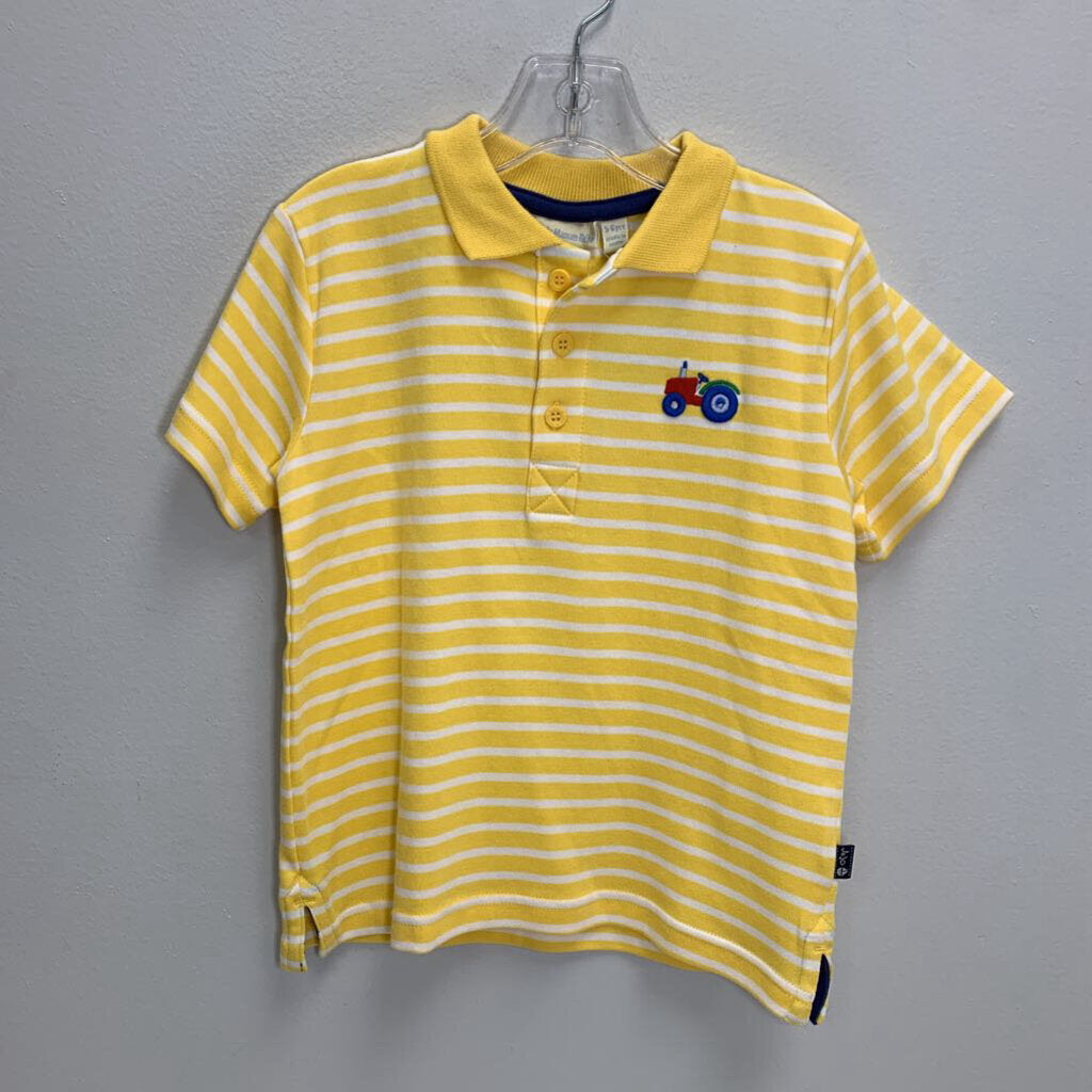 5-6: Striped Polo Shirt - Tractor