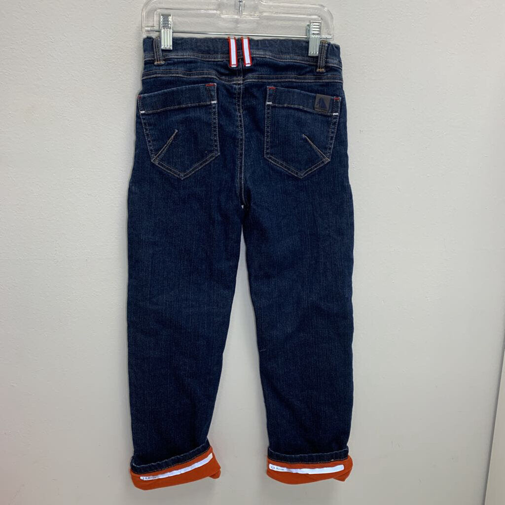 6X-7: Flannel Lined Denim Pants w/ Adj. Waist