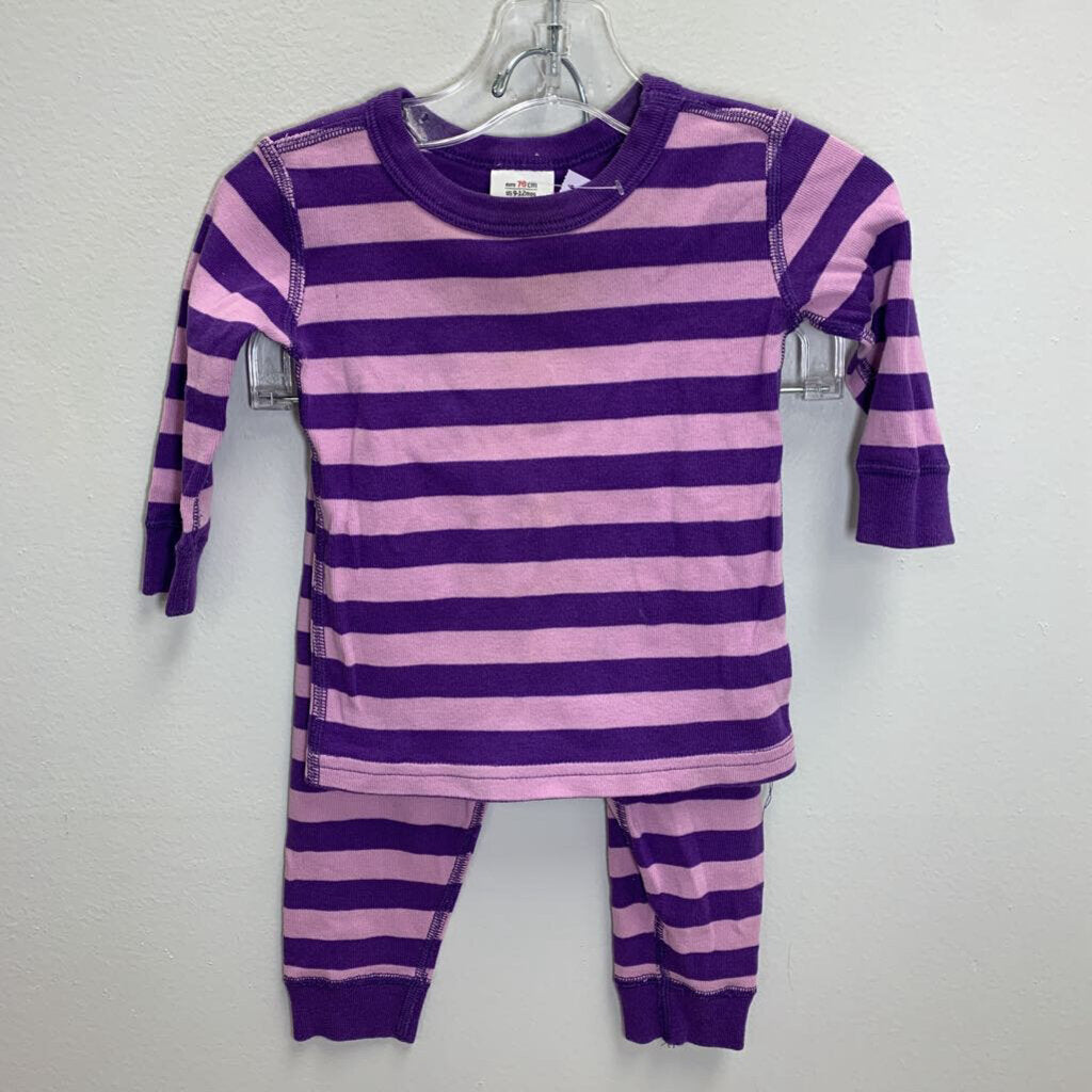 9-12M: Long John Pajama Set - Stripes
