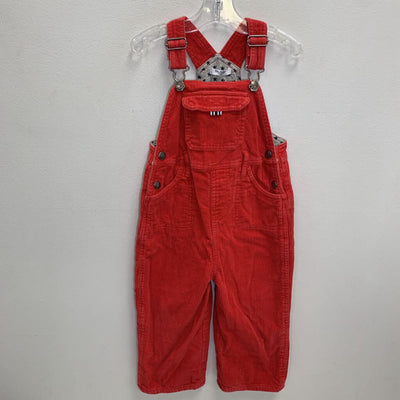 2-3Y: Corduroy Lined Overalls