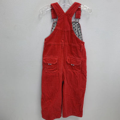 2-3Y: Corduroy Lined Overalls