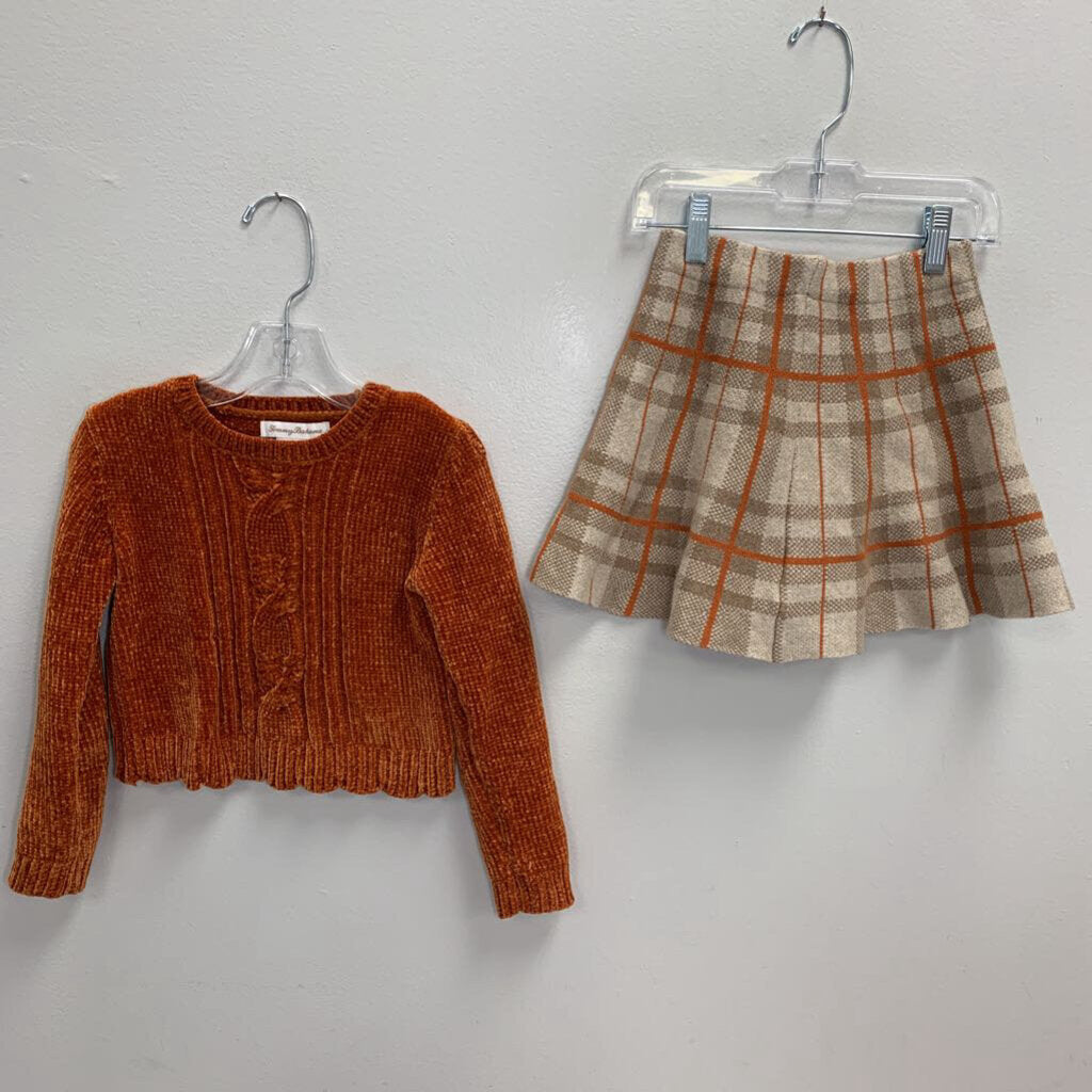 4: Sweater with Pink/Teal Skirt Set