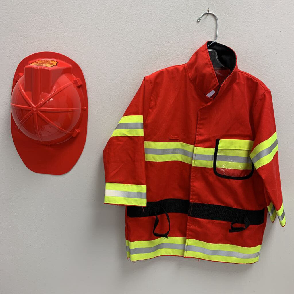 3-6Y: Fire Fighter Role Play Costume Set as shown